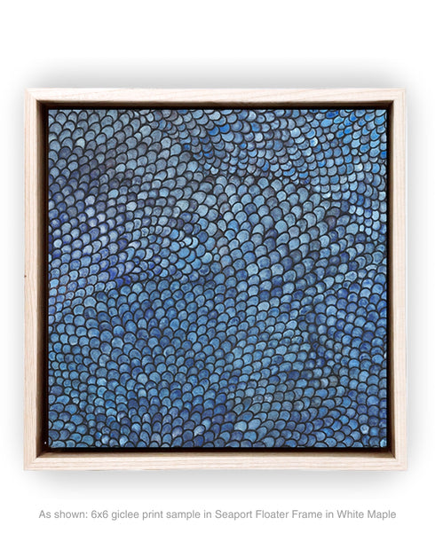 Cobalt Scales | Framed Giclee Print on Canvas